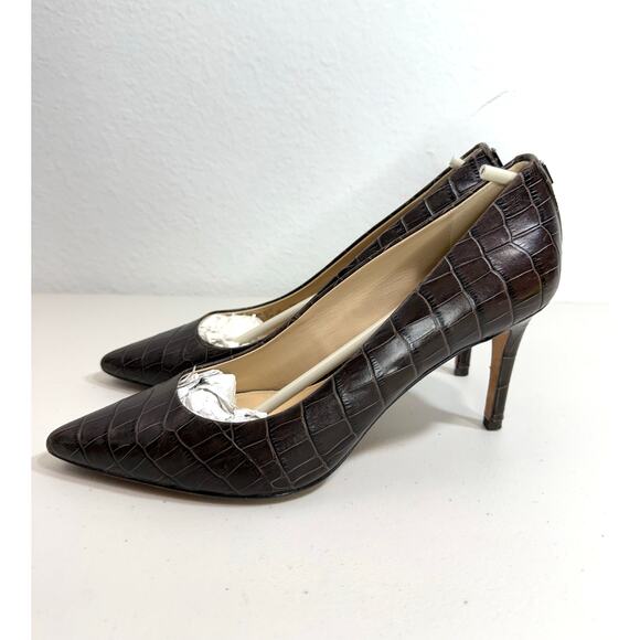 Coach Smith Classic Crocodile Chestnut Leather Heels Size 9.5B - Picture 2 of 13